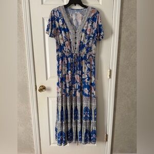 Floral Blue Maxi Dress